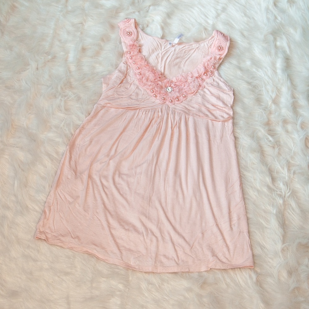 Pink floral decor tank